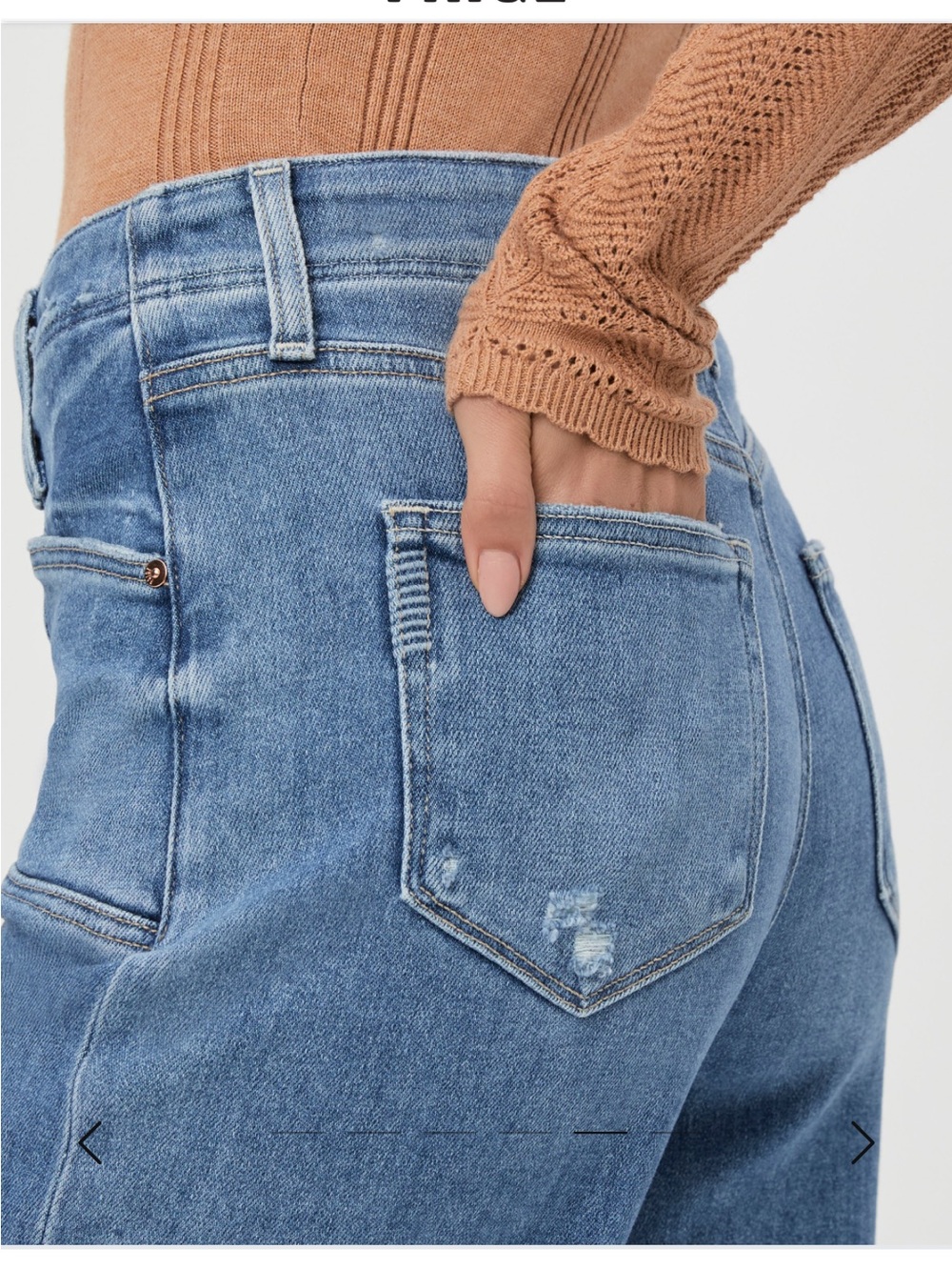 PAIGE Anessa Wide Leg Jeans in Light Blue Denim - Picture 3 of 8